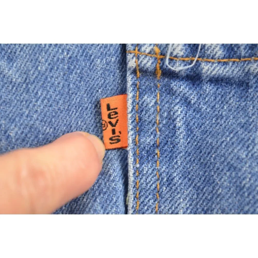 Vintage Levi 505 Orange Tab Jeans Mens 34 Inseam 28 (Cut Off) Reg Fit Straight‎